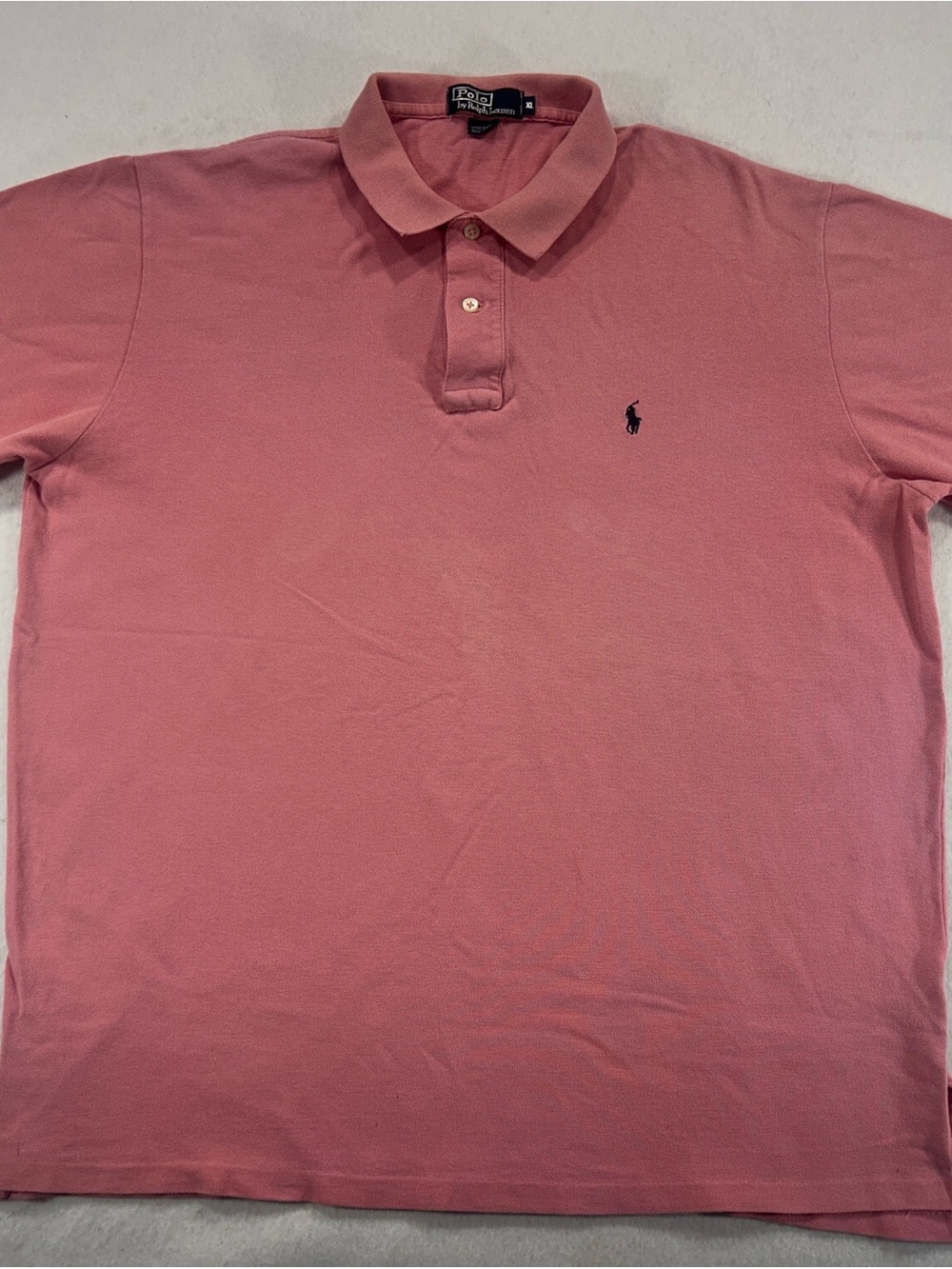 Vintage Polo Ralph Lauren Men's XL Pink Polo Shirt Made in USA Pony 100% Cotton